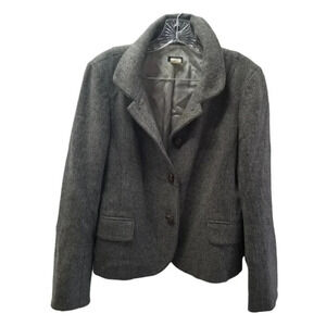 J. Crew  Grey Herringbone Wool Jacket Blazer 12